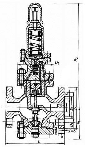 Y43H 型 先导活塞式蒸汽减压阀PN40~PN63外形尺寸图